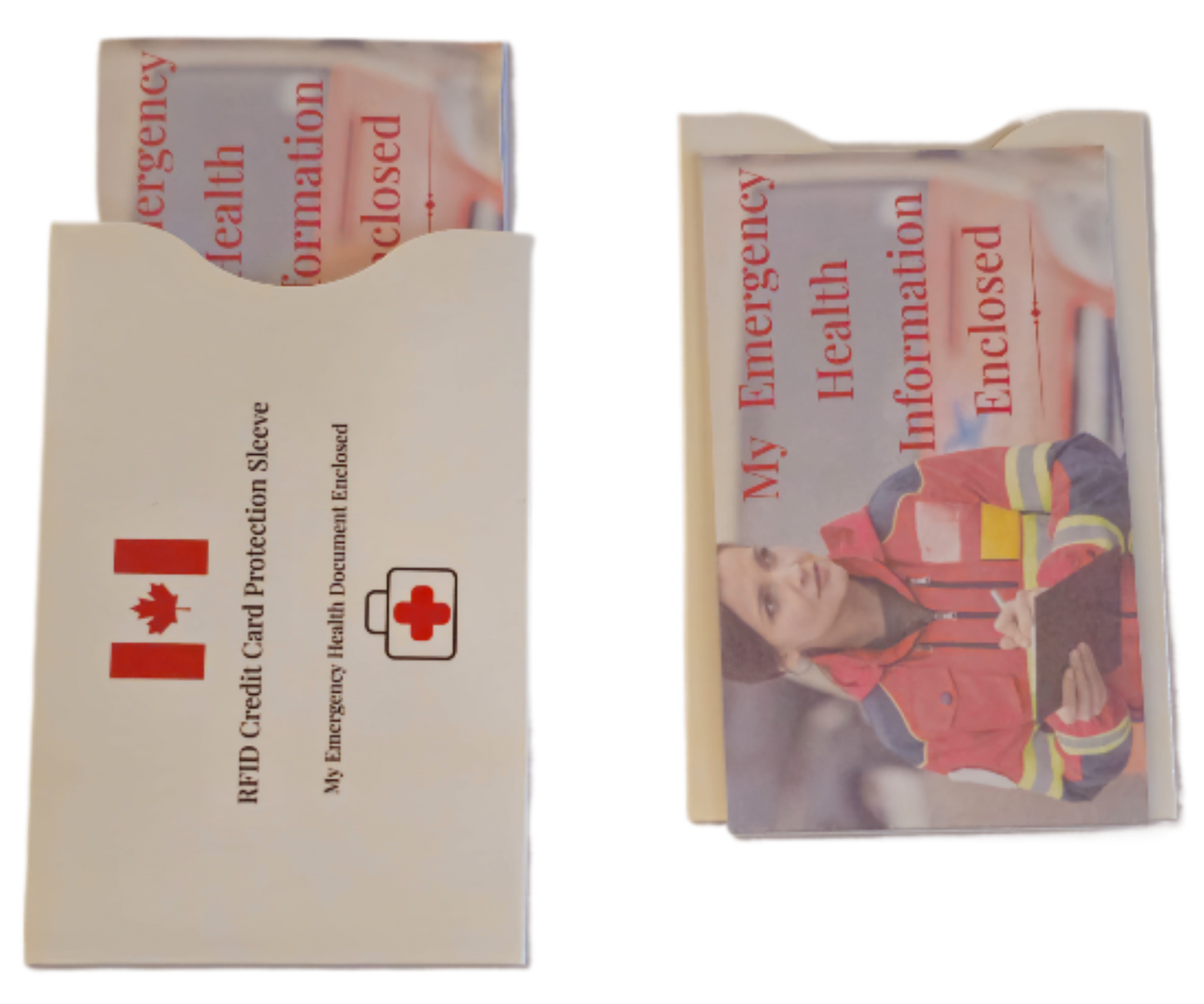 Forget Me Not - ' 2- Wallet size Emergency Health information documents and 2- Credit Card RFID protector sleeves | Ron Risley Art