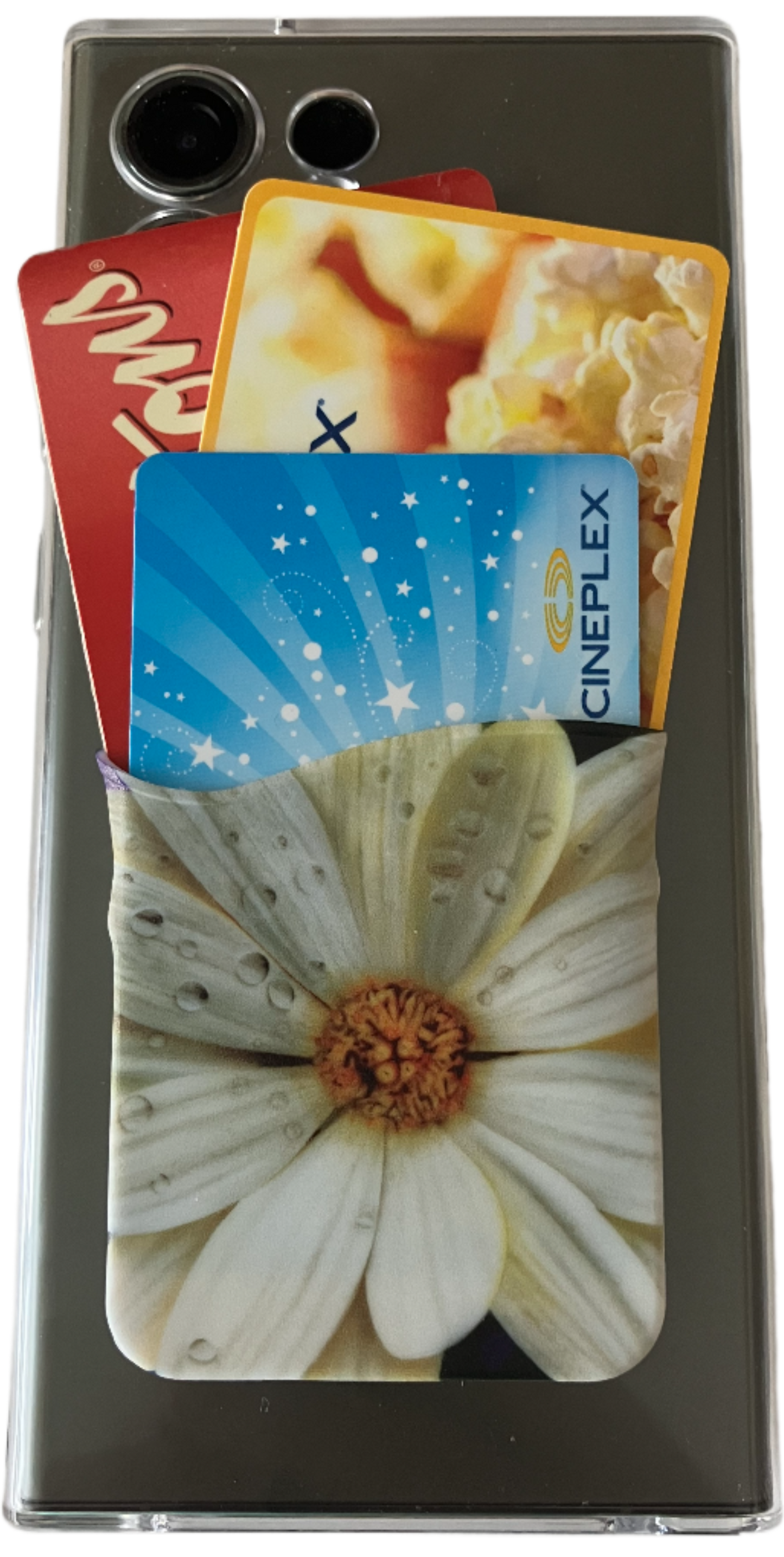 Forget Me Not - Daisy in the Rain Cellphone Card Holder | Ron Risley Art