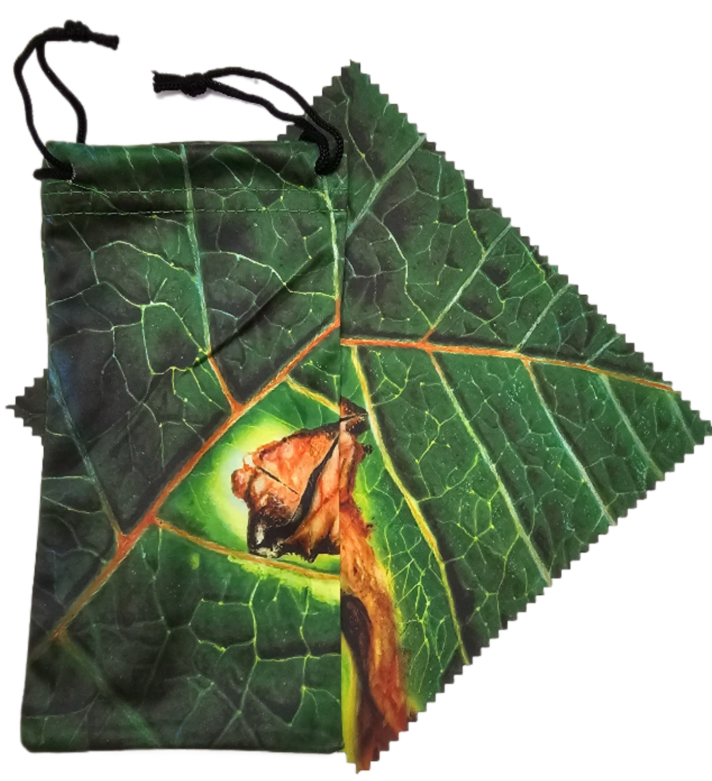 Green Leaf Sunglass Pouch