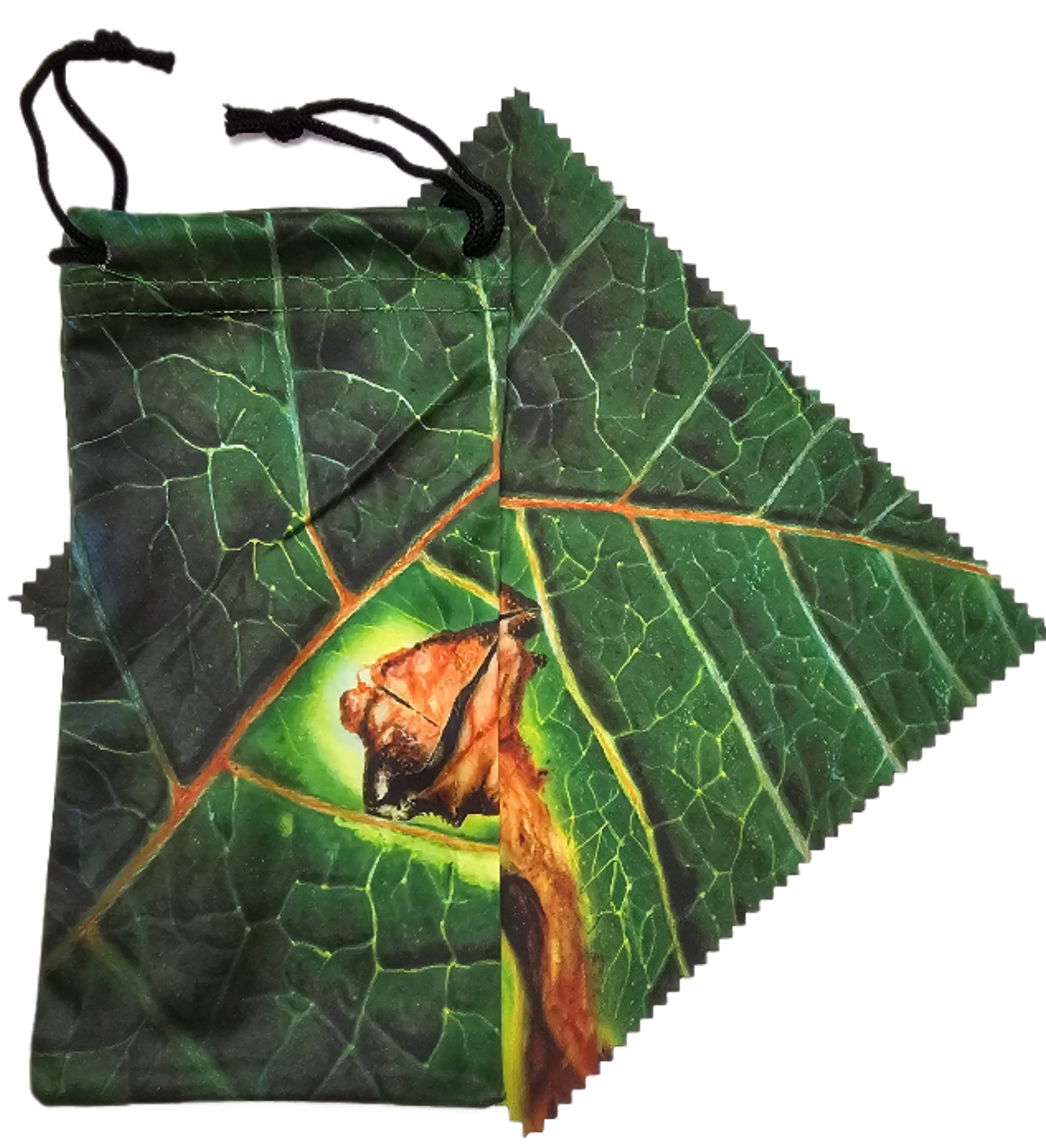 Green Leaf Sunglass Pouch