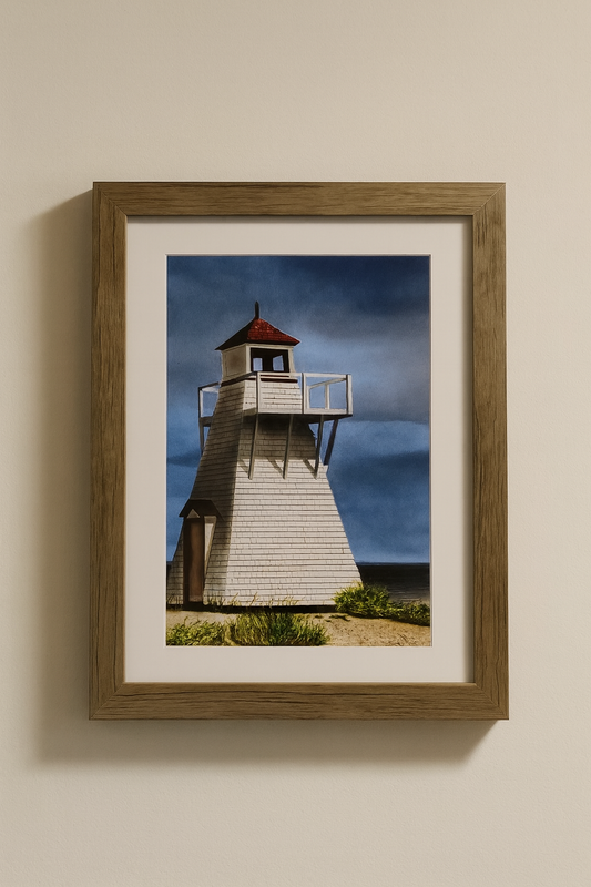 Ron Risley Art - "Hecla Island Lighthouse" - Print with Frame | B-MABID