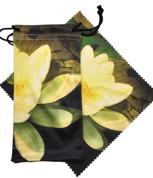 Lilly Pad Microfiber Sunglass Pouch and Cloth