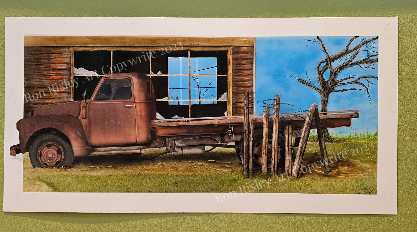 Ron Risley Art Old Abandoned Truck Painting