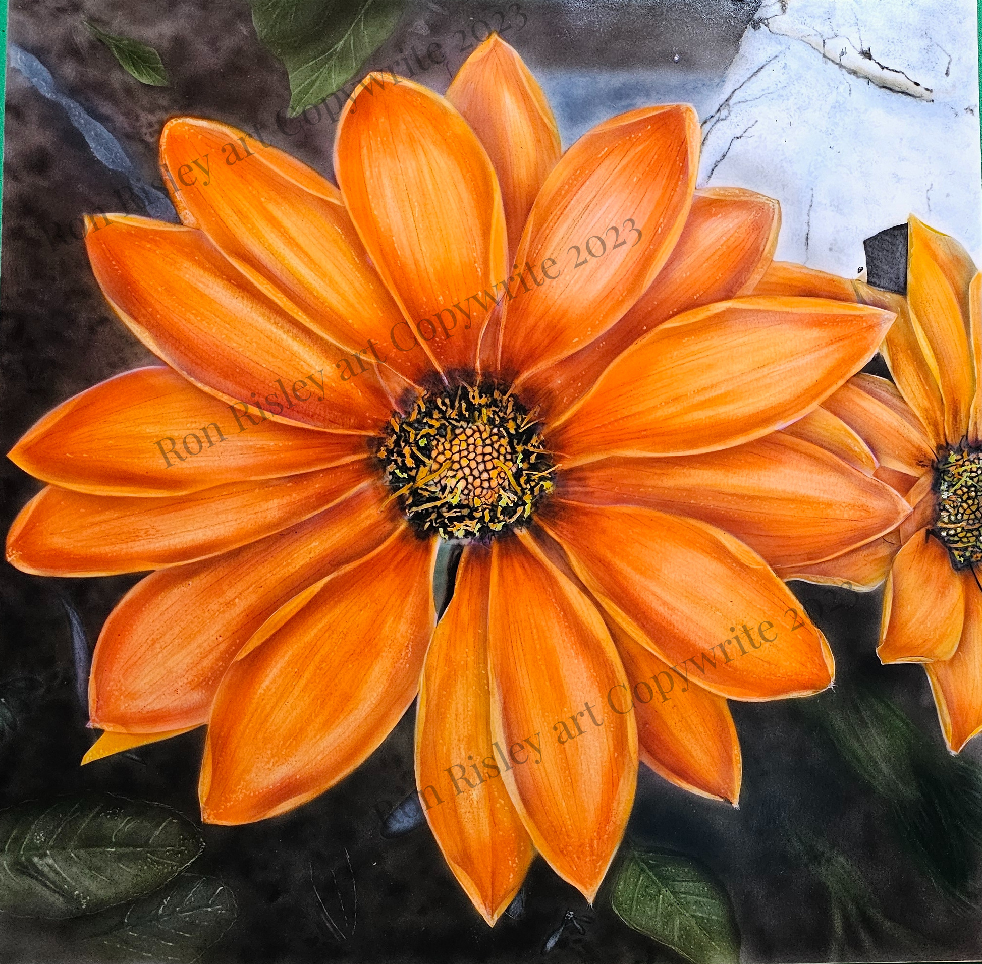 Ron Risley Art Orange Flower