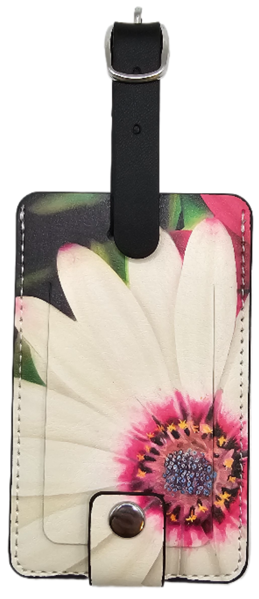 White Daisy Luggage Tag