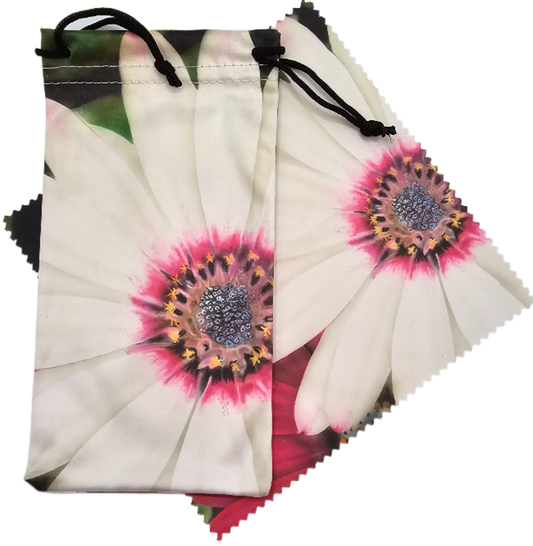 White Daisy Sunglass Pouch