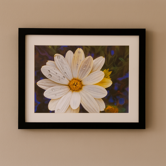 Ron Risley Art - "Daisy in the Rain " Print with Frame | B-MABID