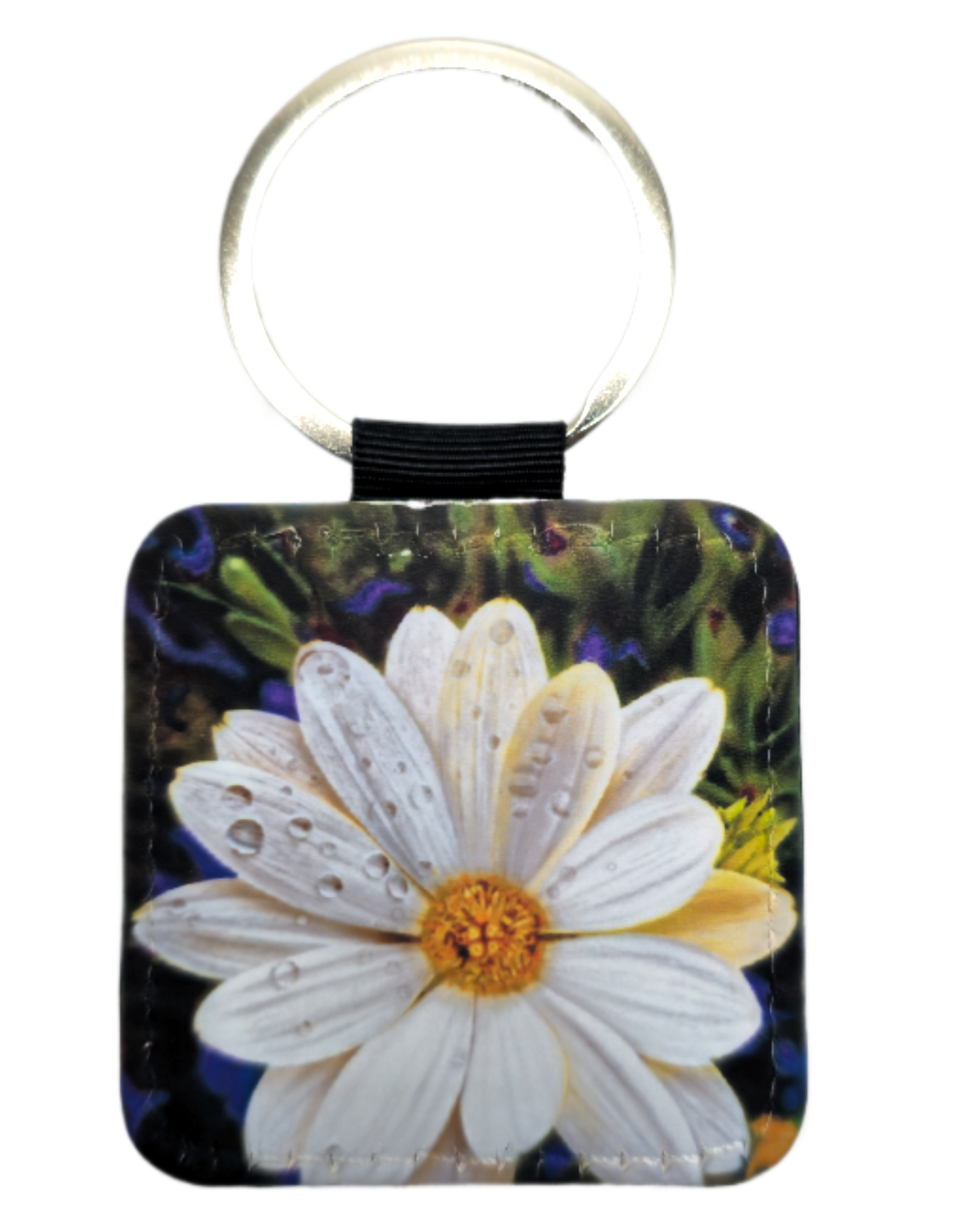 Forget Me Not -  'Daisy in the Rain' Key Ring| Ron Risley Art