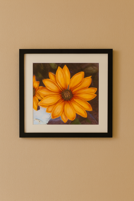 Ron Risley Art - "Orange Flower" Print with Frame | B-MABID