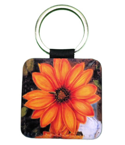 Forget Me Not -  'Orange Flower' Key Ring| Ron Risley Art