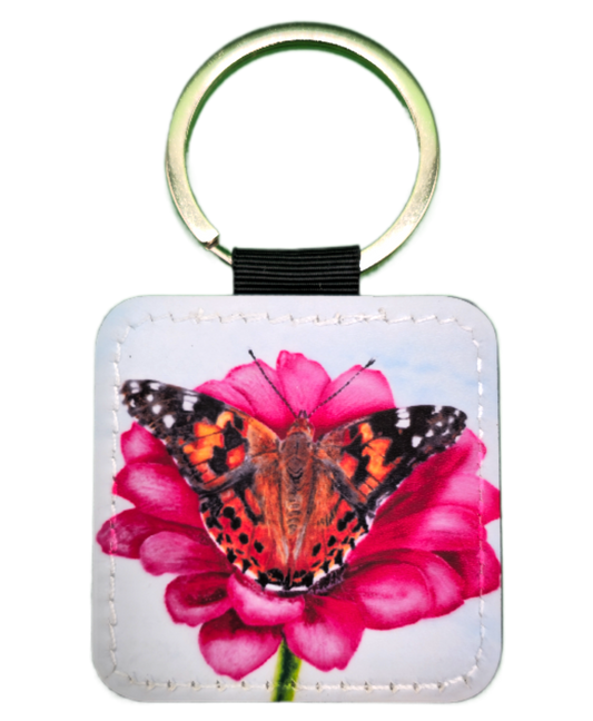 Forget Me Not -  'Painted Lady' Key Ring| Ron Risley Art