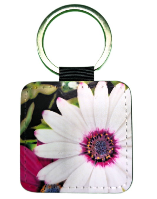 Forget Me Not -  'White Daisy' Key Ring| Ron Risley Art